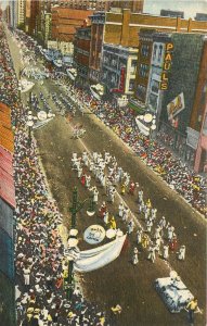 Linen Postcard Cotton Carnival Parade Memphis TN