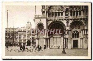 Old Postcard Italy Venezia Torre dell Orologio dalla Piazzetta