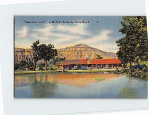 Postcard Swimmin' hole at a N. Dak. Badlands Dude Ranch, North Dakota
