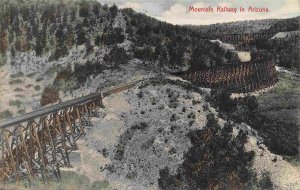 Mountain Railroad Train Trestle Viaduct Arizona 1910c postcard