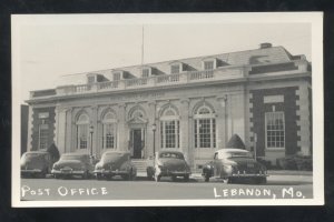 RPPC LEBANON MISSOURI US POST OFFICE OLD CARS VINTAGE REAL PHOTO POSTCARD