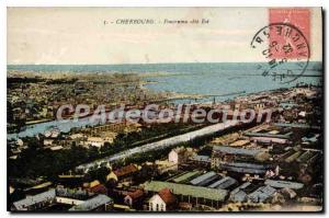 Old Postcard Cherbourg Panorama East Coast