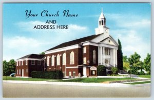 1960's VINTAGE CHURCH BULLETIN ADVERTISING POSTCARD SUNDAY SCHOOL NOTES POSTCARD