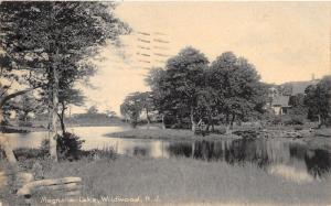 Wildwood New Jersey~Magnolia Lake View~House with Log Fence on Lake~1909 PC