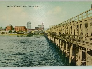 Vintage Postcard 1910's Pier Wood Water Front Long Beach CA California