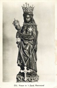 Fine art postcard O.L. Vrow in t'Zand, Roermond church religious statuette