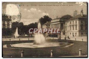 Postcard Old Tours the Entree Boulevard Beranger and Courthouse