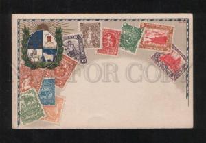 073039 Uruguay STAMPS & arms on Vintage postcard