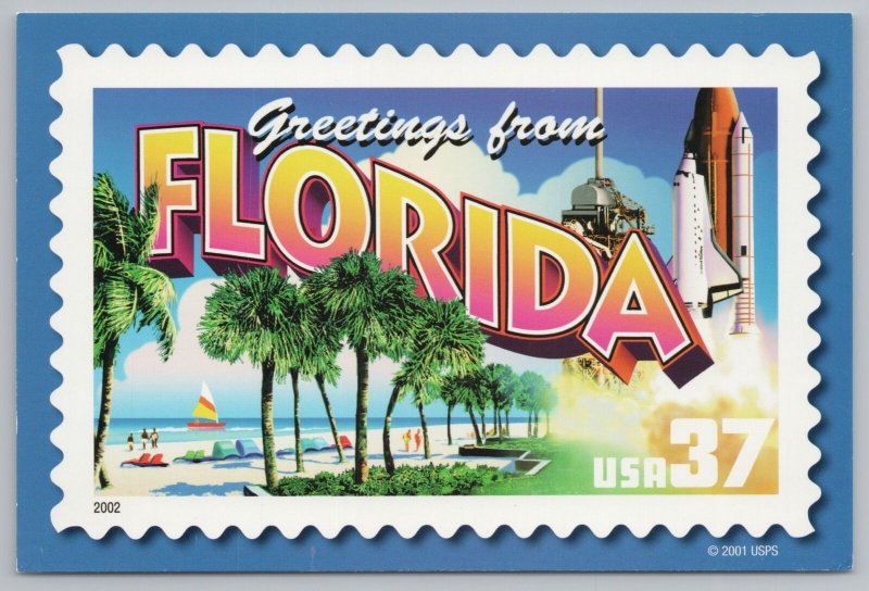 Advertising~Florida 37 Cent Stamp Greeting~Continental Postcard 400231460480