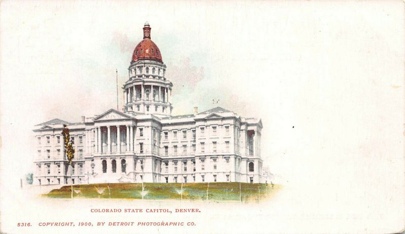 Colorado State Capitol, Denver, Colorado, 1900 Private Mailing Card, Unused 