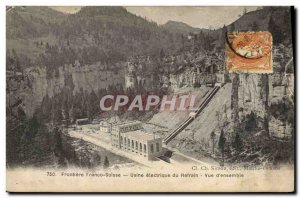 Old Postcard Frontiere Franco Suisse Electricity Electric Factory View of the...