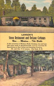 Flat Rock North Carolina Lawson's Stone Restaurant Vintage Postcard AA56315