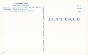 Postcard El Capinero Lodge Pine Flat California