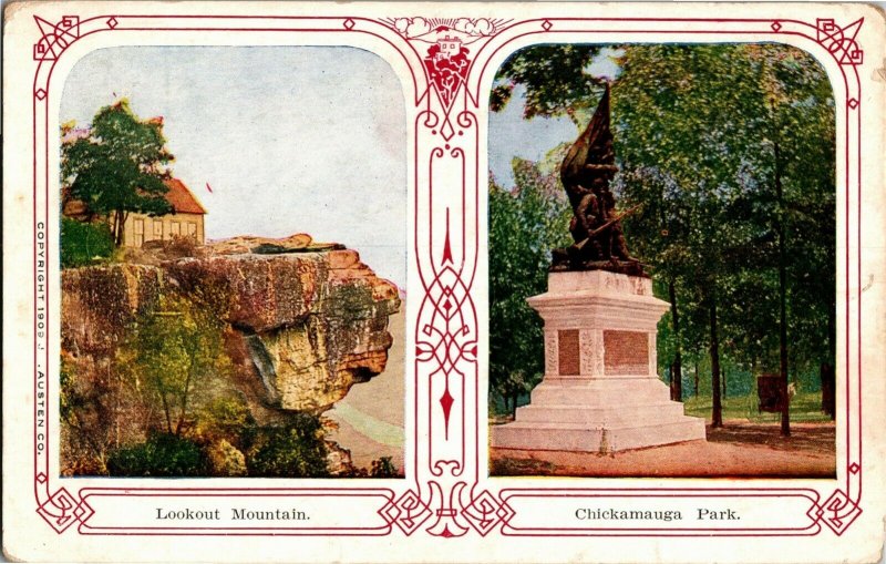 Multi View Chattanooga TN Chickamauga Park, Lookout Mt. Vintage Postcard C38