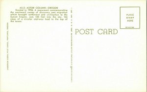 Astor Column Oregon Portland Oregon Sunset Empire Postcard VTG