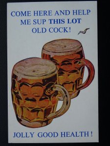 Beer Theme OLD COCK & JOLLY GOOD HEALTH - Old Comic Postcard by Bamforth 1999