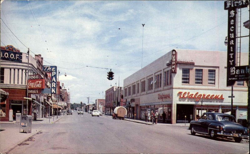 Idaho Falls Idaho ID Coca Cola Signage Advertising Street Scene Vintage Postcard