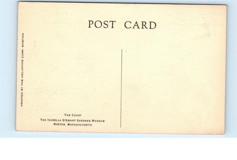 The Court Isabella Stewart Gardner Museum Boston Massachusetts Mass Postcard C31