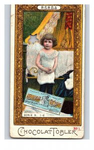 Vintage 1890's Victorian Trade Card Toblerone Swiss Chocolate - Cute Child