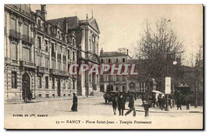 Nancy - Square Saint John - Protestant Temple - Old Postcard