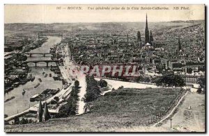 Rouen Old Post Card General view taken from Cote Sainte CAtherine