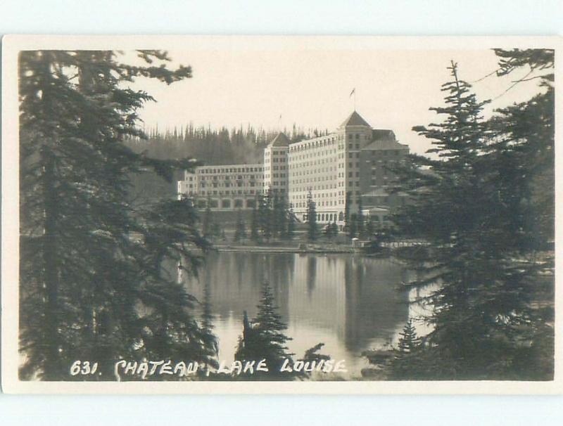 old rppc HOTEL SCENE Lake Louise Alberta AB W0848