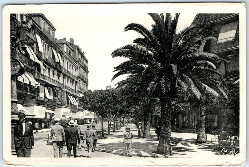 c1930s Oran, Algeria Boulevard Clemenceau Palm Trees Streetscape Men A359