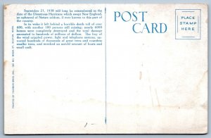 1930-40's GREAT NEW ENGLAND HURRICANE of 1938 CHESTNUT HILL MA TREES POSTCARD