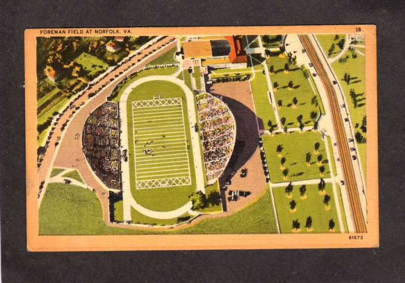 VA Foreman Field Stadium William and Mary College Norfolk Virginia Postcard