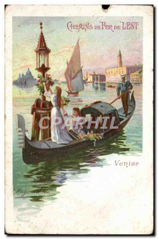 Postcard Old Train Railways of & # 39Est Venice