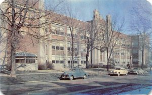 BLOOMINGTON HIGH SCHOOL McLean County, Illinois c1940s Chrome Vintage Postcard