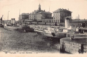 France Calais Gare Maritime Train Steamboat Steamer Port vintage postcard C323
