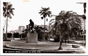 Brazil Santos Brasil Aspecto Da Beira Mar Vintage RPPC C061