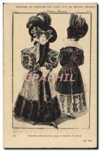 Postcard Old Fashion History of Costume Louis XVI to the Second Empire Second...