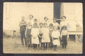 RPPC FRISTOE MISSOURI LIBERTY SCHOOL STUDENTS TEACHER REAL PHOTO POSTCARD