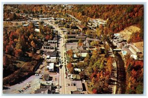 c1950's Copter View Trees Fall Town Highway Of Gatlinburg Tennessee TN Postcard