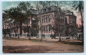 PHOENIX, AZ Arizona ~ CENTRAL SCHOOL BUILDING 1912 Hand Colored Postcard