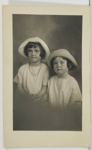 Most Adorable Children in Sun Hats Jewelry c1910 RPPC Postcard O7