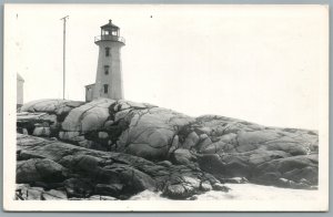 CANADA PEGGY'S COVE LIGHT VINTAGE REAL PHOTO POSTCARD RPPC