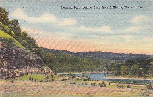 Tionesta Dam Looking East From Spillway Tionesta Pennsylvania