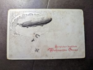 Mint Germany Aviation Zeppelin Holidays Postcard Christmas Greetings