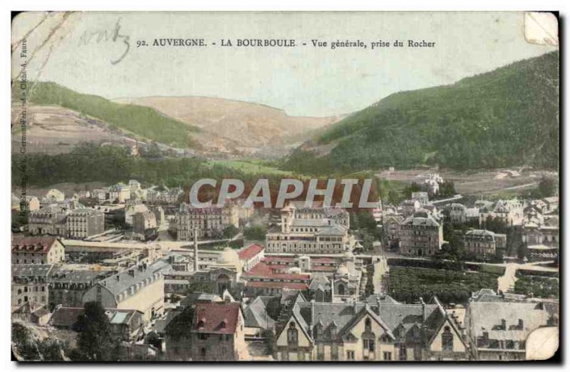 Old Postcard Auvergne La Bourboule Vue Generale du Rocher decision