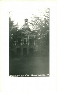 RPPC Warren County Court House - Front Royal VA Virginia UNP Postcard T18