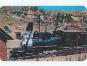 1950's HOUSES BEHIND STEAM TRAIN Central City - Near Golden & Denver CO E5797