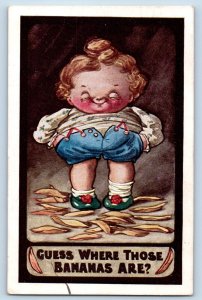 Boise Idaho ID Postcard Fat Child Guess Where Those Bananas Are 1912 Antique