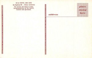 HI-LO MOTEL & CAFE Highway 99 Roadside WEED, CA c1950s Chrome Vintage Postcard