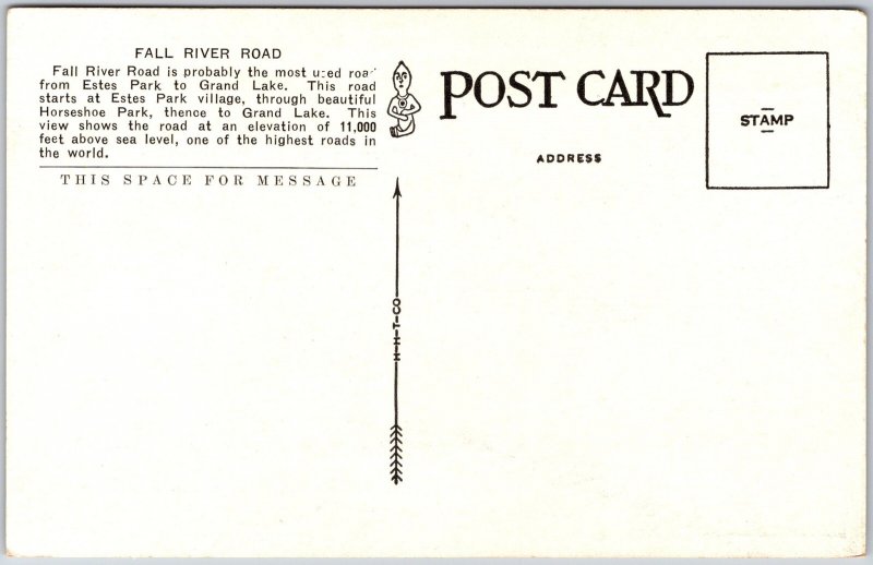 Rocky Mountain National Park Colorado CO, Summit of Fall River Road, Postcard