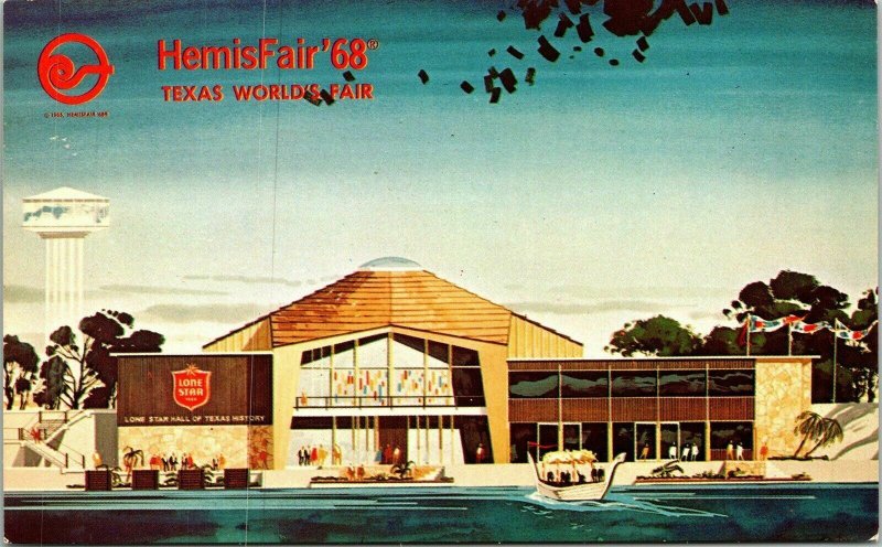 HemisFair’68 Texas Worlds Fair Lone Star Brewery Pavilion Postcard Plastichrome  