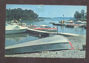 CAMBRIDGE OHIO SENECA MARINA BOAT DOCKS VINTAGE ADVERTISING POSTCARD