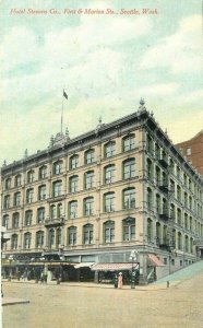 C-1910 Hotel Stevens 1st Marion Streets Seattle Washington Postcard 10490